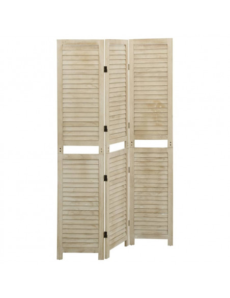 Divisorio a 3 Pannelli 105 x 165 cm Legno Massello di Paulownia