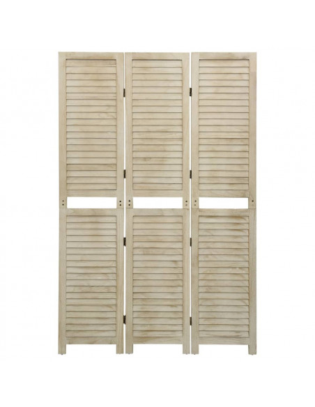 Divisorio a 3 Pannelli 105 x 165 cm Legno Massello di Paulownia