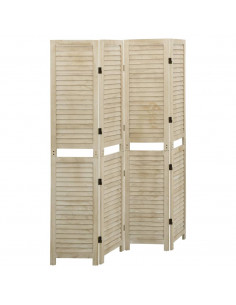 Divisorio a 4 Pannelli 140 x 165 cm Legno Massello di Paulownia 2