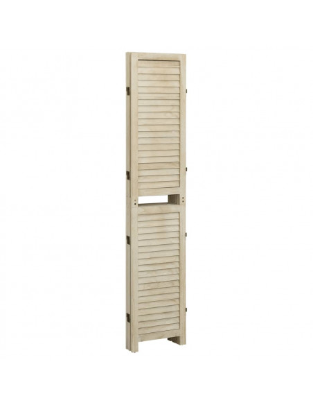 Divisorio a 4 Pannelli 140 x 165 cm Legno Massello di Paulownia