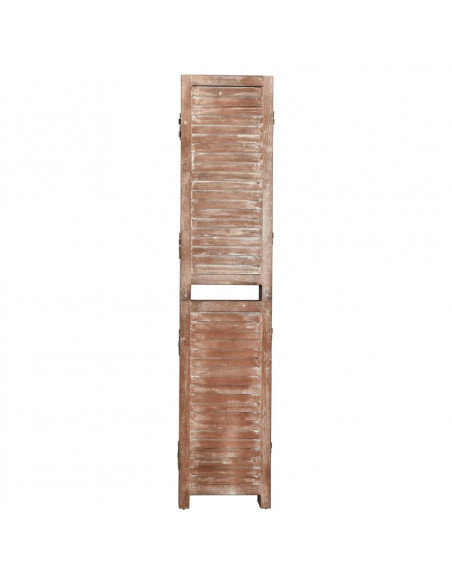Divisorio 6 Pannelli Marrone 210x165cm Legno Massello Paulownia