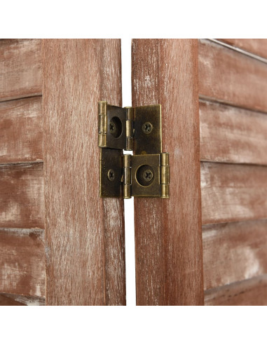 Divisorio 6 Pannelli Marrone 210x165cm Legno Massello Paulownia