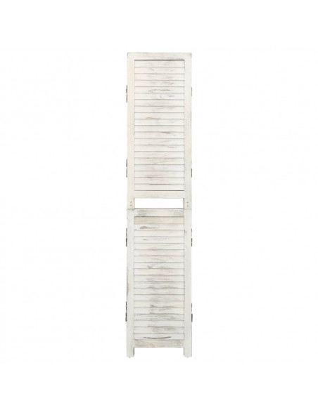 Divisorio 5 Pannelli Bianco Antico 178,5x166 cm Legno Massello
