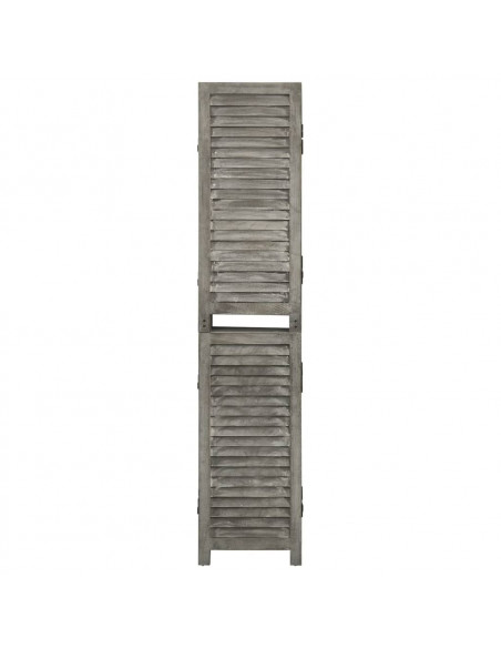 Divisorio a 4 Pannelli Grigio 143x166 cm in Legno Massello