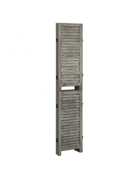 Divisorio a 4 Pannelli Grigio 143x166 cm in Legno Massello