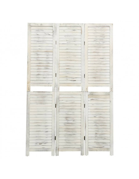 Divisorio a 3 Pannelli Bianco Antico 105x165 cm in Legno