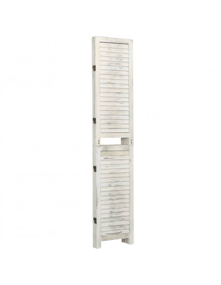 Divisorio a 3 Pannelli Bianco Antico 105x165 cm in Legno