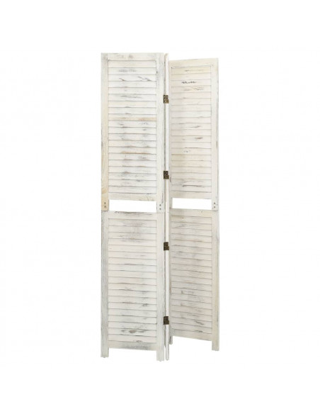 Divisorio a 3 Pannelli Bianco Antico 105x165 cm in Legno