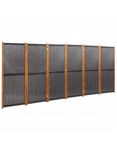Paravento a 6 Pannelli Nero 420x180 cm 2