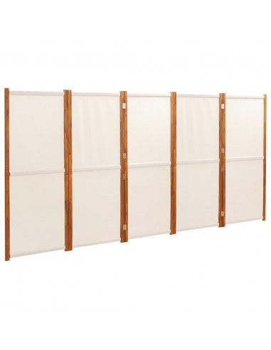 Divisorio a 5 Pannelli Bianco Crema 350x180 cm