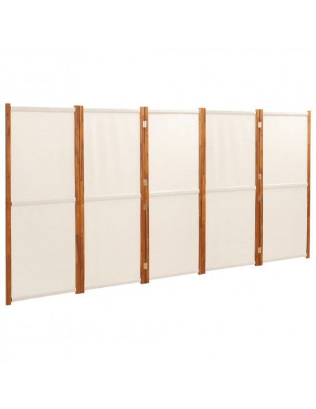 Divisorio a 5 Pannelli Bianco Crema 350x180 cm