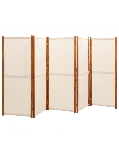 Divisorio a 5 Pannelli Bianco Crema 350x180 cm