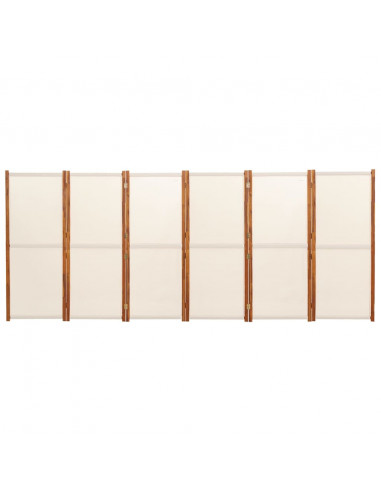 Divisorio a 6 Pannelli Bianco Crema 420x180 cm