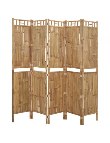 Paravento a 5 Pannelli in Bambù 200x180 cm