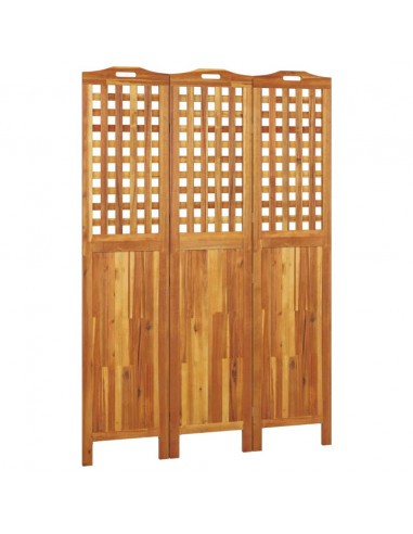 Divisorio a 3 Pannelli 121,5x2x180 cm Legno Massello di Acacia