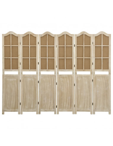 Divisorio a 6 Pannelli Marrone 214x165 cm in Tessuto