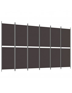 Divisorio a 6 Pannelli Marrone 300 x 180 cm in Tessuto 2