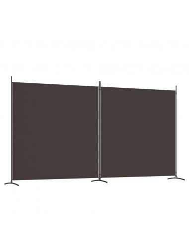 Divisorio a 2 Pannelli Marrone 348x180 cm in Tessuto