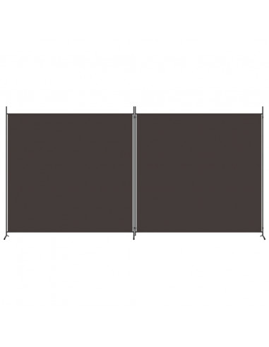 Divisorio a 2 Pannelli Marrone 348x180 cm in Tessuto