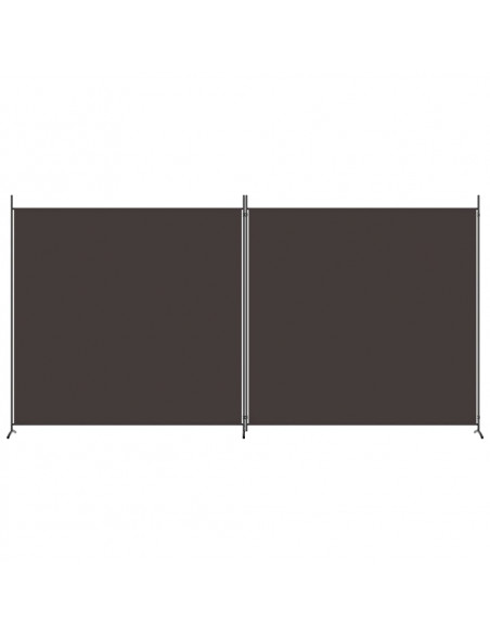 Divisorio a 2 Pannelli Marrone 348x180 cm in Tessuto