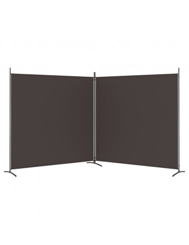 Divisorio a 2 Pannelli Marrone 348x180 cm in Tessuto