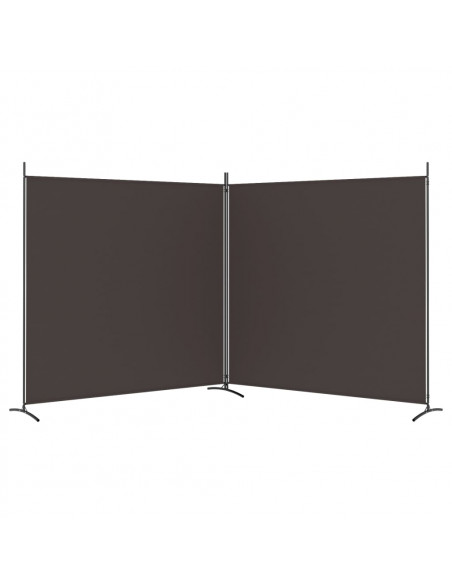 Divisorio a 2 Pannelli Marrone 348x180 cm in Tessuto
