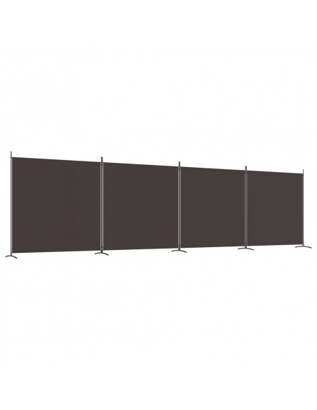 Divisorio a 4 Pannelli Marrone 698x180 cm in Tessuto