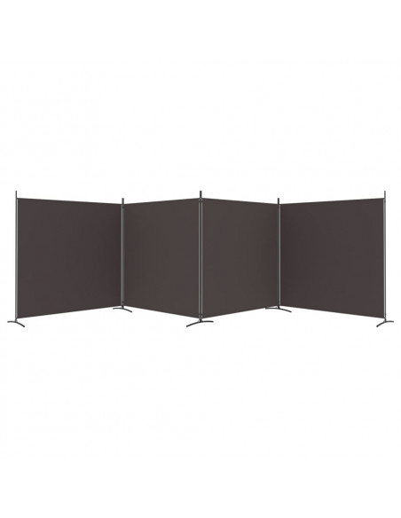 Divisorio a 4 Pannelli Marrone 698x180 cm in Tessuto