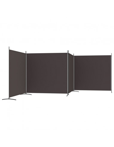 Divisorio a 4 Pannelli Marrone 698x180 cm in Tessuto