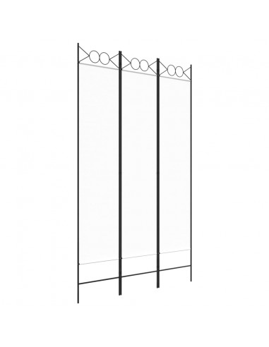 Divisorio a 3 Pannelli bianco 120x200 cm in Tessuto