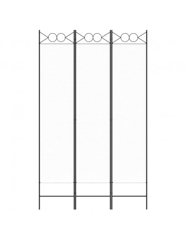 Divisorio a 3 Pannelli bianco 120x200 cm in Tessuto