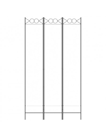 Divisorio a 3 Pannelli bianco 120x220 cm in Tessuto