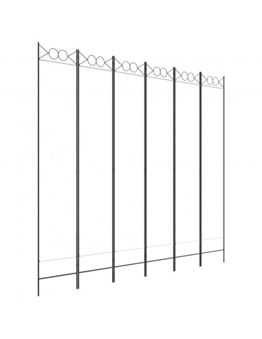Divisorio a 6 Pannelli Bianco 240x200 cm Tessuto