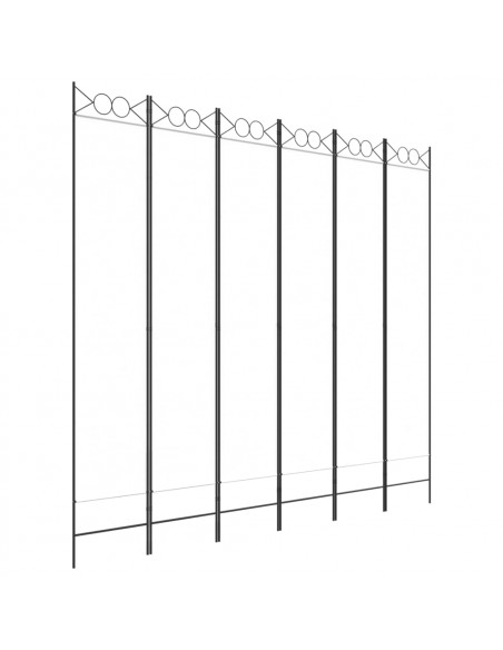 Divisorio a 6 Pannelli Bianco 240x200 cm Tessuto