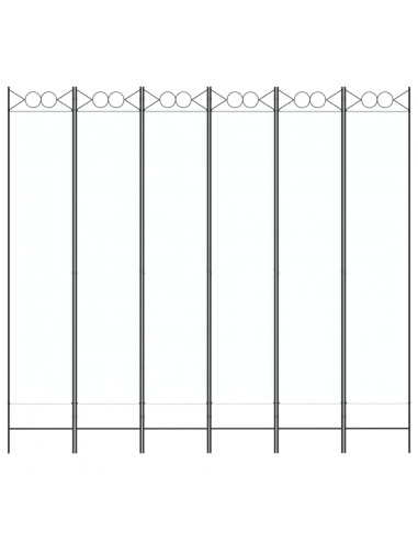 Divisorio a 6 Pannelli Bianco 240x200 cm Tessuto