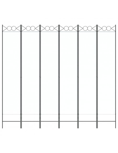 Divisorio a 6 Pannelli Bianco 240x200 cm Tessuto
