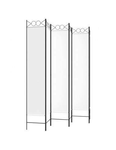 Divisorio a 6 Pannelli Bianco 240x200 cm Tessuto