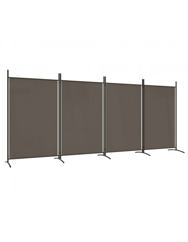 Divisorio a 4 Pannelli Antracite 346x180 cm Tessuto