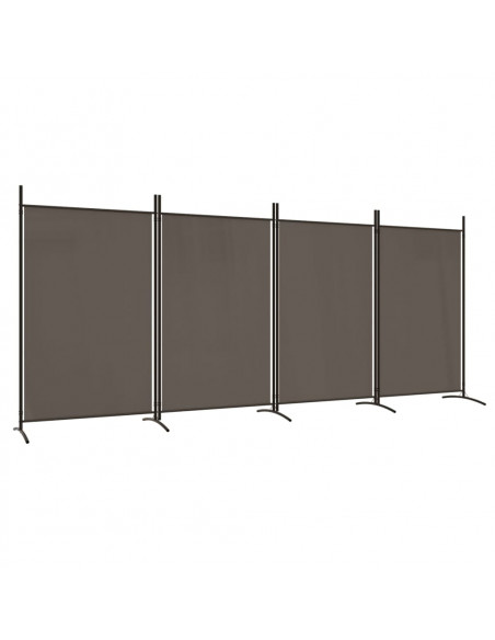 Divisorio a 4 Pannelli Antracite 346x180 cm Tessuto