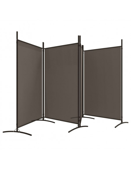 Divisorio a 4 Pannelli Antracite 346x180 cm Tessuto