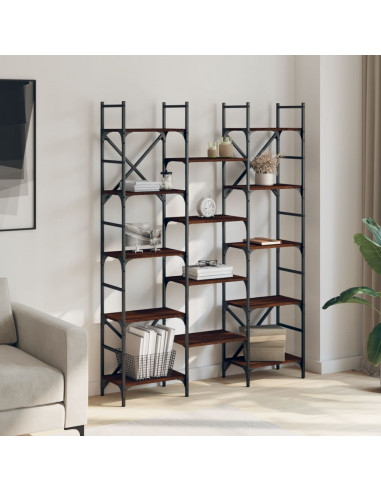Libreria Rovere Marrone 127,5x28,5x172,5cm in Legno Multistrato