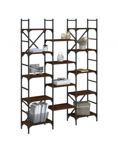 Libreria Rovere Marrone 127,5x28,5x172,5cm in Legno Multistrato