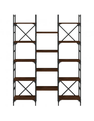 Libreria Rovere Marrone 127,5x28,5x172,5cm in Legno Multistrato