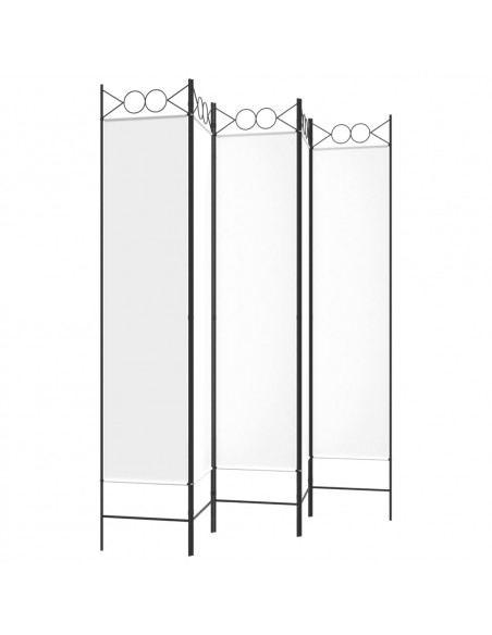 Divisorio a 5 Pannelli Bianco 200x200 cm Tessuto