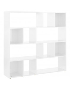 Libreria/Divisorio Bianco Lucido 105x24x102 cm 2