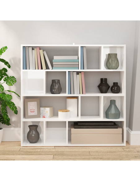 Libreria/Divisorio Bianco Lucido 105x24x102 cm