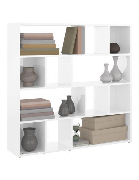 Libreria/Divisorio Bianco Lucido 105x24x102 cm