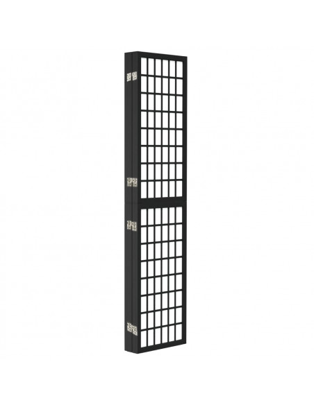 Divisorio Pieghevole 5 Pannelli Stile Giapponese 200x170cm Nero