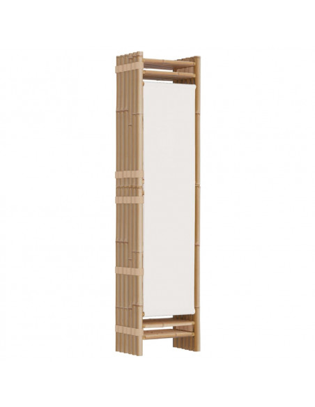 Divisorio Ambienti 6 Pannelli Pieghevole 240 cm Bambù e Tela