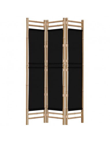 Divisorio Ambienti 3 Pannelli Pieghevole 120 cm Bambù e Tela